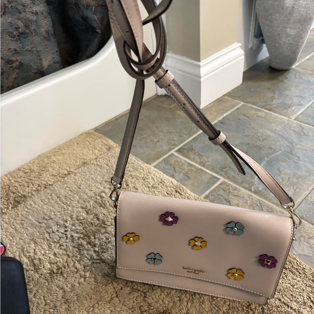 Kate Spade Beige Floral Crossbody Bag